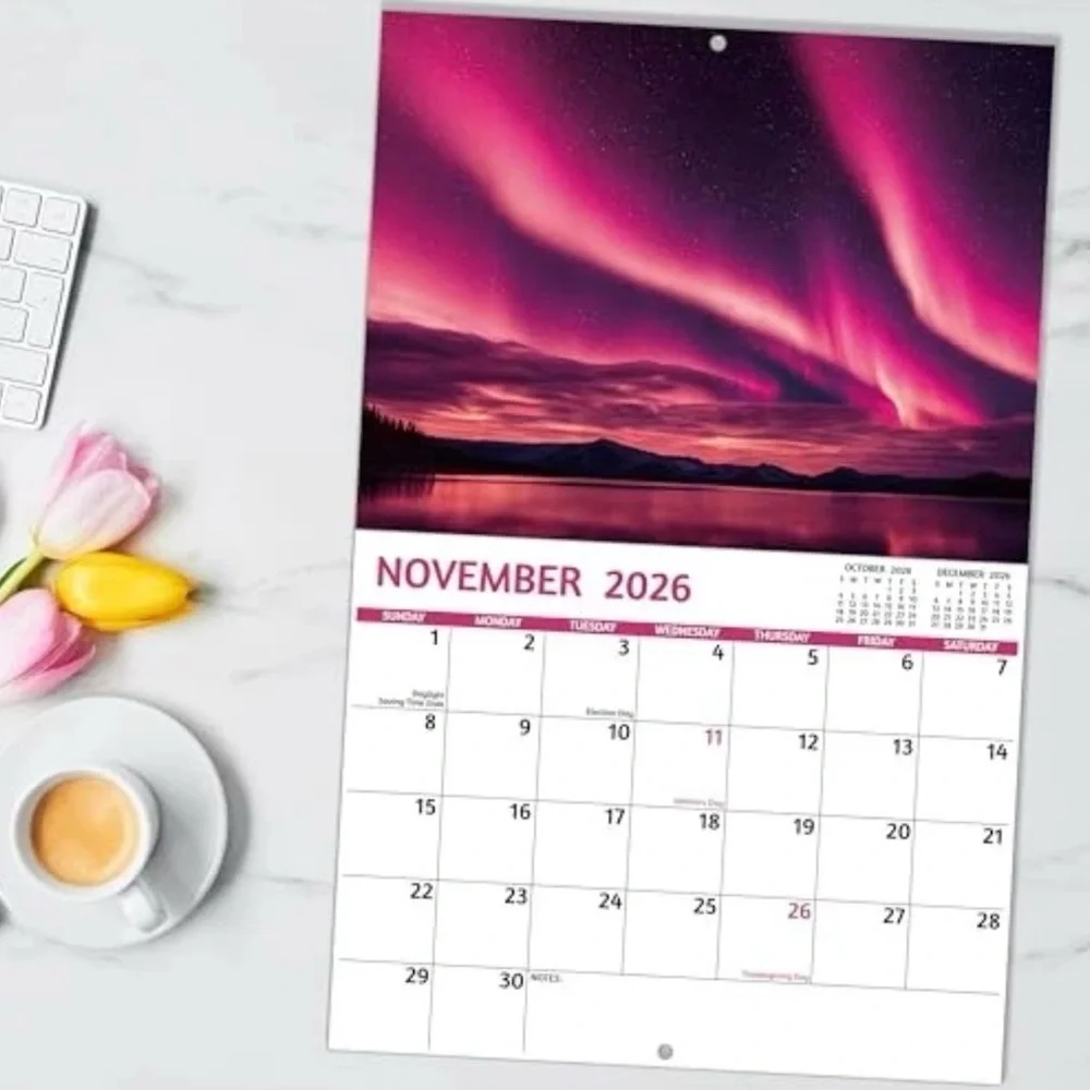 Northern Lights Wall Calendar - Aurora Borealis